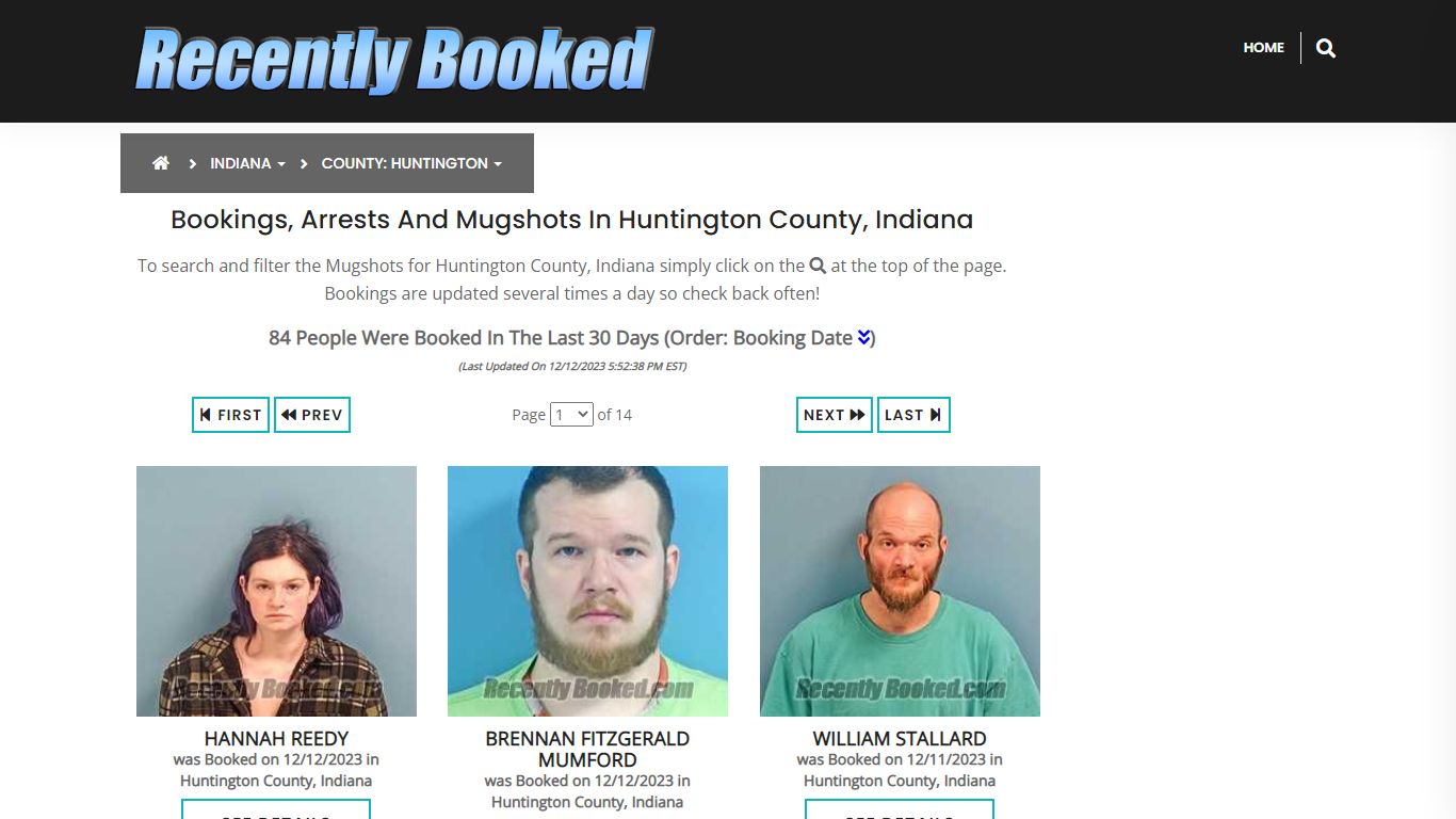 Bookings, Arrests and Mugshots in Huntington County, Indiana